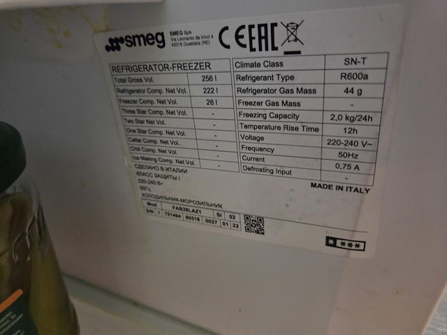 1 vintage koelkast smeg iceblue - afbeelding 5 van  7