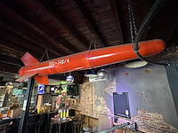 1 vintage metalen raket/torpedo - afbeelding 1 van  2