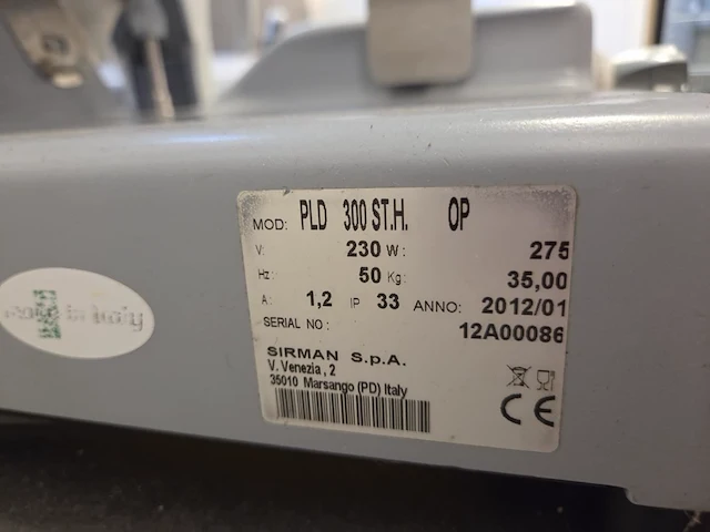 1 vleessnijmachine sirman pld 300 st.h. - afbeelding 6 van  6