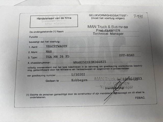 1 vrachtwagen man, tga mh 26 fd, 2003 - afbeelding 11 van  36
