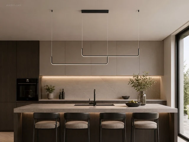(1 x) 1 x alura linear hanglamp zand zwart... - afbeelding 1 van  9