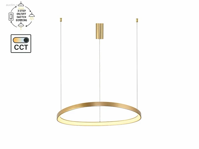 (1 x) 1 x auren design hanglamp goud 82cm 70w led... - afbeelding 2 van  6