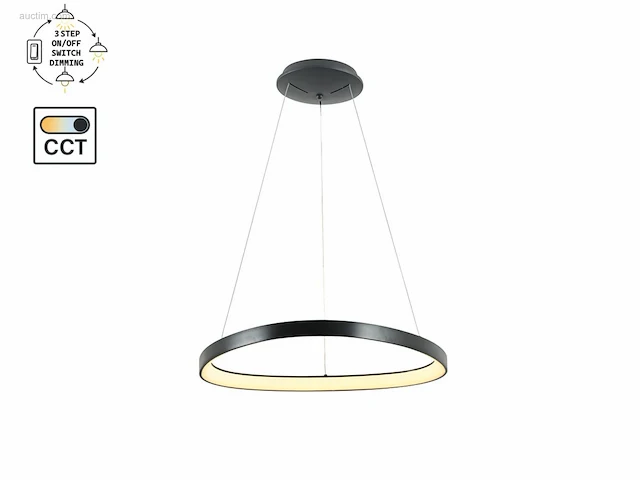 (1 x) 1 x auren design hanglamp zwart 62cm 50w... - afbeelding 2 van  6