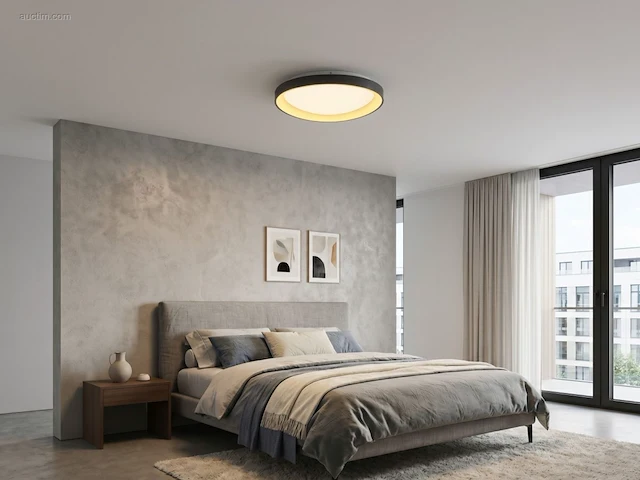 (1 x) 1 x auren design plafondlamp zwart 62cm 50w... - afbeelding 3 van  6