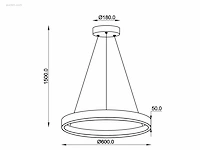 (1 x) 1 x duora design hanglamp zwart 60cm 40w... - afbeelding 2 van  5