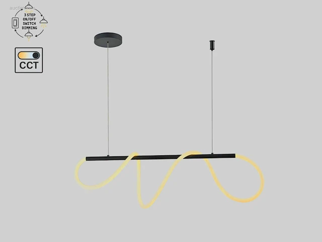 (1 x) 1 x edera design hanglamp zand zwart 110cm... - afbeelding 2 van  6