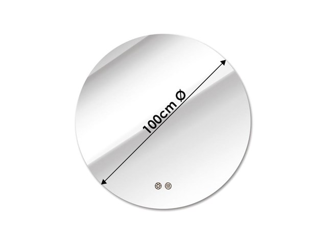 1 x 100cm rond led spiegel - afbeelding 2 van  8
