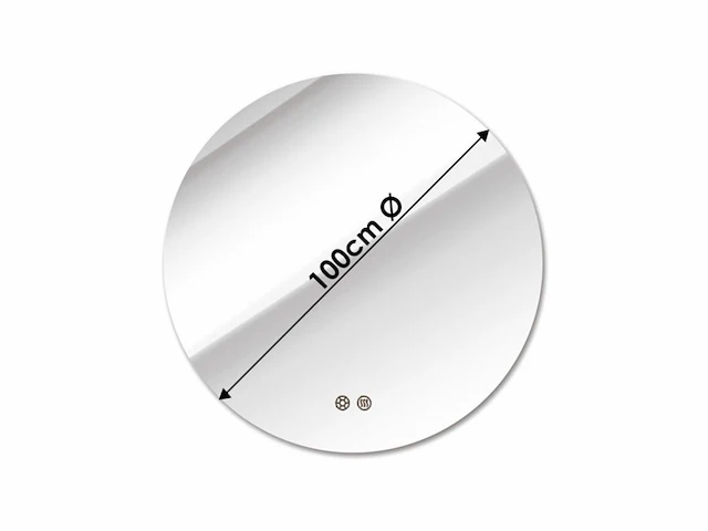 1 x 100cm rond led spiegel - afbeelding 2 van  8