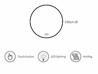 1 x 100cm rond led spiegel - afbeelding 3 van  8