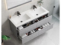 1 x 120cm badkamermeubelset - kleur: beton grijs - afbeelding 2 van  3