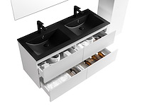 1 x 120cm badkamermeubelset mdf - kleur: wit - afbeelding 3 van  3