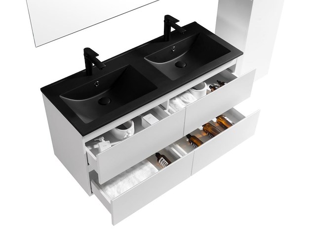 1 x 120cm badkamermeubelset mdf - kleur: wit - afbeelding 3 van  3