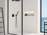 1 x 120x200 bcf inloopdouche met mat zwart frame