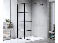 1 x 120x200 kare inloopdouche met mat zwart frame