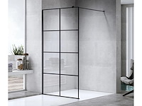 1 x 120x200 kare inloopdouche met mat zwart frame - afbeelding 1 van  7