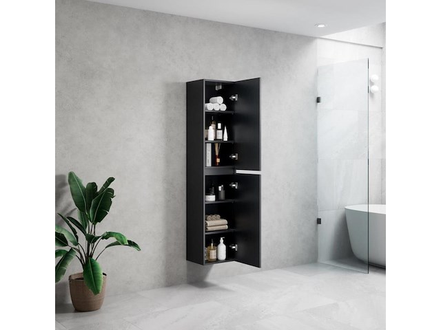 1 x 160cm design kolomkast zwart eik - afbeelding 2 van  2