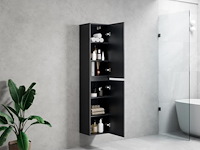 1 x 160cm design kolomkast zwart eik - afbeelding 2 van  2