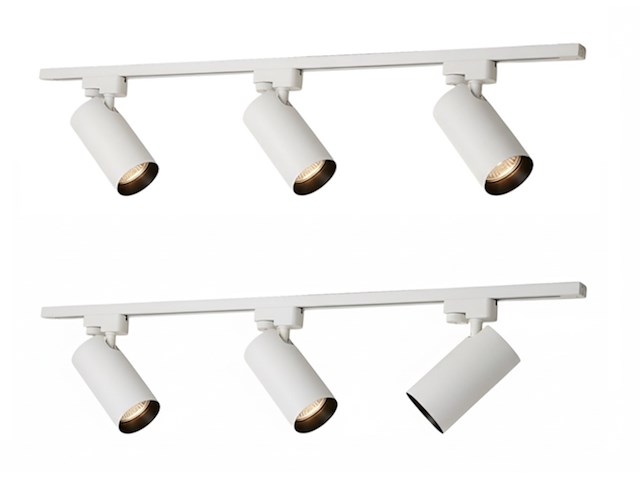 1 x 2 meter railsysteem met 6 st railspot gu10 fitting met ring - afbeelding 3 van  10