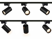 1 x 2 meter railsysteem met 6 st railspot gu10 fitting met ring - afbeelding 1 van  14