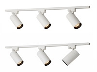 1 x 2 meter railsysteem met 6 st railspot gu10 fitting met ring - afbeelding 1 van  10