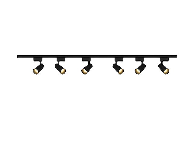 1 x 2 meter railsysteem met 6 st railspot gu10 fitting met ring - afbeelding 7 van  13