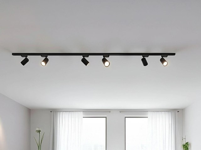 1 x 2 meter railsysteem met 6 st railspot gu10 fitting met ring - afbeelding 8 van  13