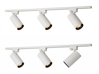 1 x 2 meter railsysteem met 6 st railspot gu10 fitting met ring - afbeelding 1 van  9