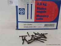 1 x 2,5 kg stalen nagels 2,0x25 mm - afbeelding 2 van  2