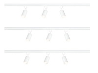 1 x 3 meter railsysteem met 9 st railspot gu10 fitting wit - afbeelding 1 van  6