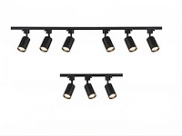 1 x 3 meter railsysteem met 9 st railspot gu10 fitting - afbeelding 1 van  7