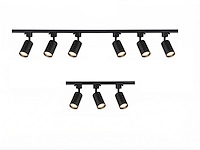 1 x 3 meter railsysteem met 9 st railspot gu10 fitting - afbeelding 1 van  7