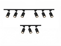 1 x 3 meter railsysteem met 9 st railspot gu10 fitting - afbeelding 1 van  7