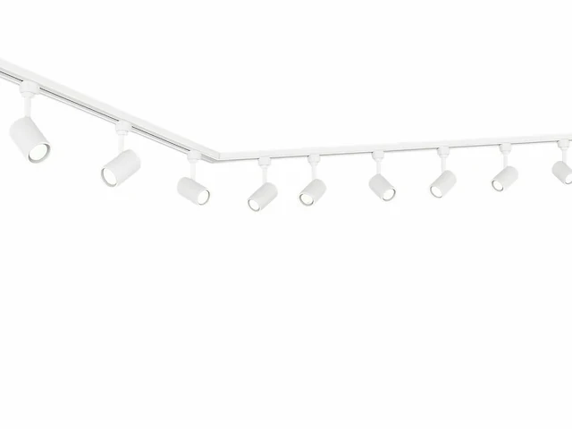 1 x 3 meter railsysteem met 9x railspot gu10 fitting wit - afbeelding 1 van  9