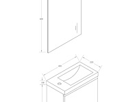 1 x 40cm toiletmeubel mat wit - como 40-03b - afbeelding 3 van  3
