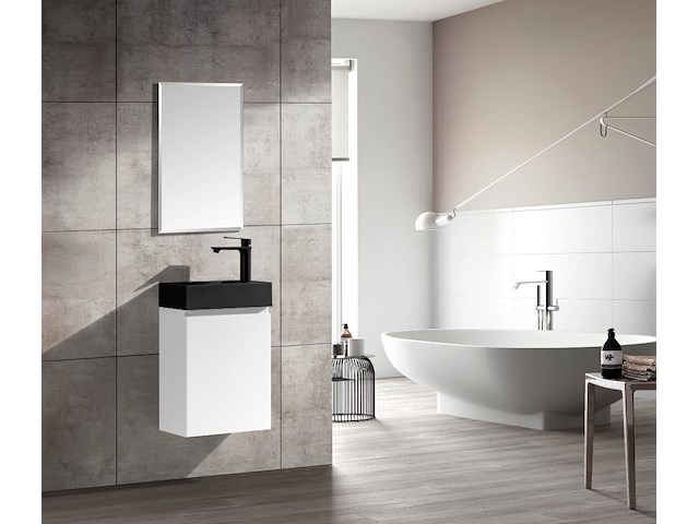 1 x 40cm toiletmeubel mat wit - como 40-03b - afbeelding 1 van  3