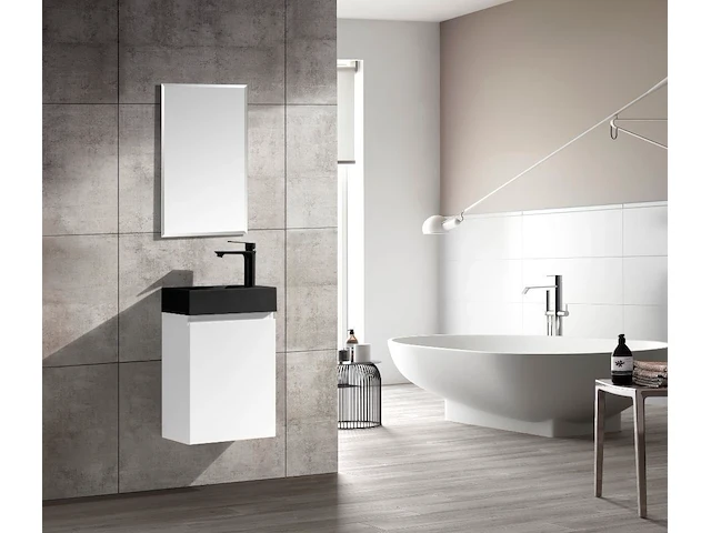 1 x 40cm toiletmeubel mat wit - como 40-03b - afbeelding 1 van  3