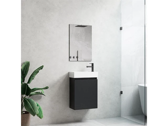 1 x 40cm toiletmeubel zwart eik - como 40-06 - afbeelding 1 van  1