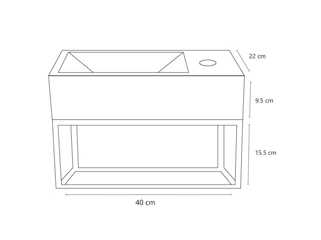 1 x 40cm wit fonteinset - cubo wit - afbeelding 6 van  6