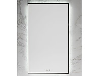 1 x 45cm led spiegel met zwart frame - afbeelding 1 van  9