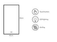 1 x 45cm led spiegel met zwart frame - afbeelding 5 van  9