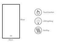 1 x 45cm led spiegel - afbeelding 5 van  9