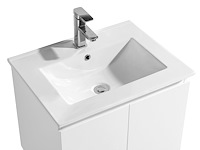 1 x 60cm badkamermeubelset mdf - kleur: mat wit - afbeelding 4 van  6