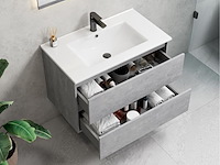 1 x 80cm badkamermeubelset - kleur: beton grijs - afbeelding 2 van  3