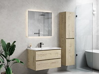 1 x 80cm badkamermeubelset - kleur: licht eik - afbeelding 1 van  3