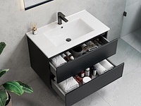 1 x 80cm badkamermeubelset - kleur: zwart eik - afbeelding 2 van  4