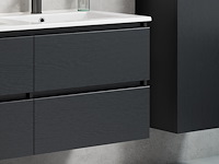 1 x 80cm badkamermeubelset - kleur: zwart eik - afbeelding 3 van  4