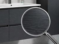 1 x 80cm badkamermeubelset - kleur: zwart eik - afbeelding 3 van  4