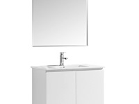 1 x 80cm badkamermeubelset mdf - kleur: mat wit - afbeelding 2 van  7