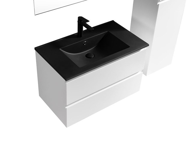 1 x 80cm badkamermeubelset mdf - kleur: mat wit - afbeelding 2 van  4