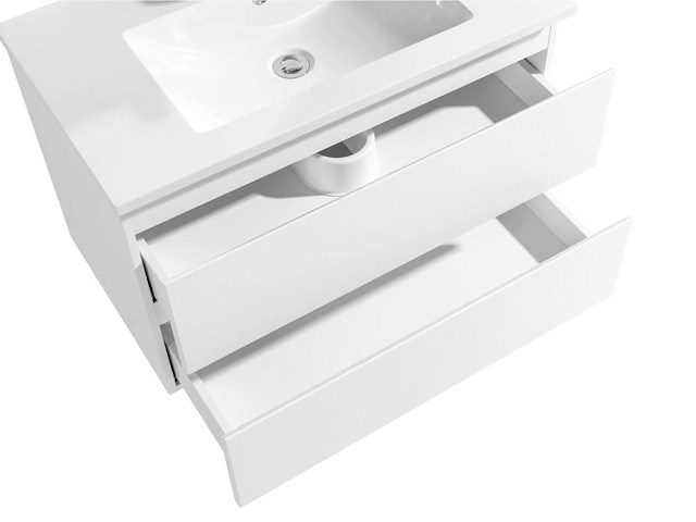 1 x 80cm badkamermeubelset mdf - kleur: mat wit - afbeelding 3 van  8